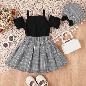 Conjunto Niña “Elegancia Clásica Black & White” 🖤 (Blusa + Falda + Accesorios)